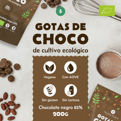 Gocce di cioccolato 85% cacao ECO Planeta Huerto 200 g