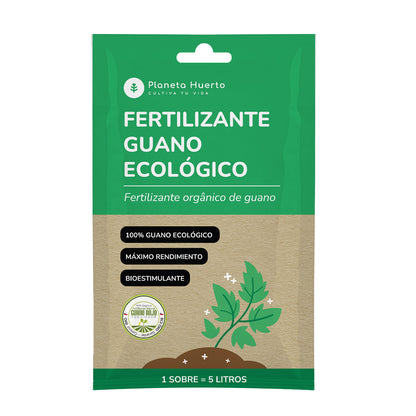 Confezione di fertilizzante guano ecologico solubile Planeta Huerto 5 pezzi per 25 L