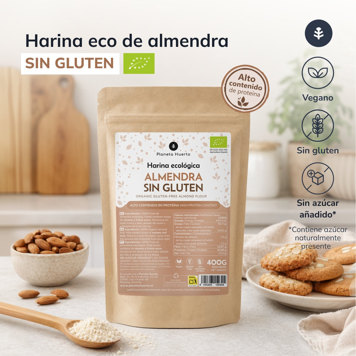 Farina di mandorle senza glutine ECO Planeta Huerto 400g