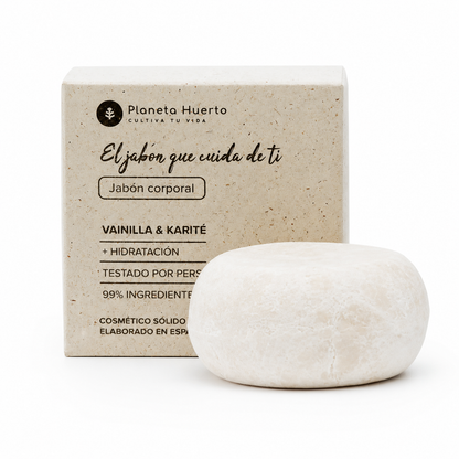 Sapone solido per il corpo alla vaniglia e burro di karité Planeta Huerto 85 gr