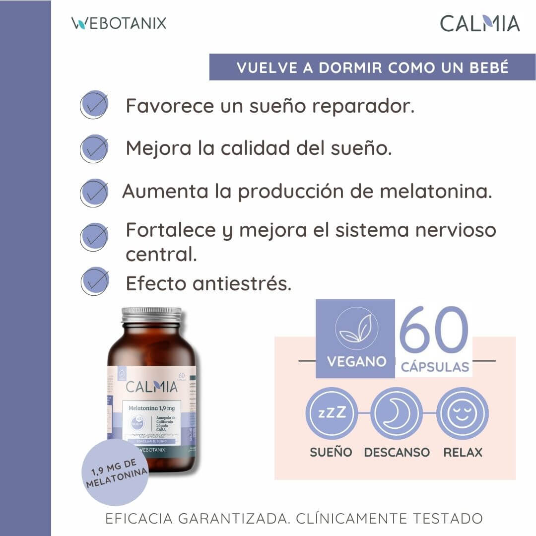 Calmia Noche Melatonina 1,9 mg  WeBotanix 60 capsule