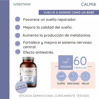 Calmia Noche Melatonina 1,9 mg  WeBotanix 60 capsule