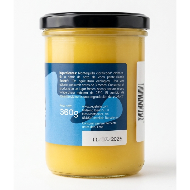Burro chiarificato Ghee 100% naturale Vegetalia 450 ml
