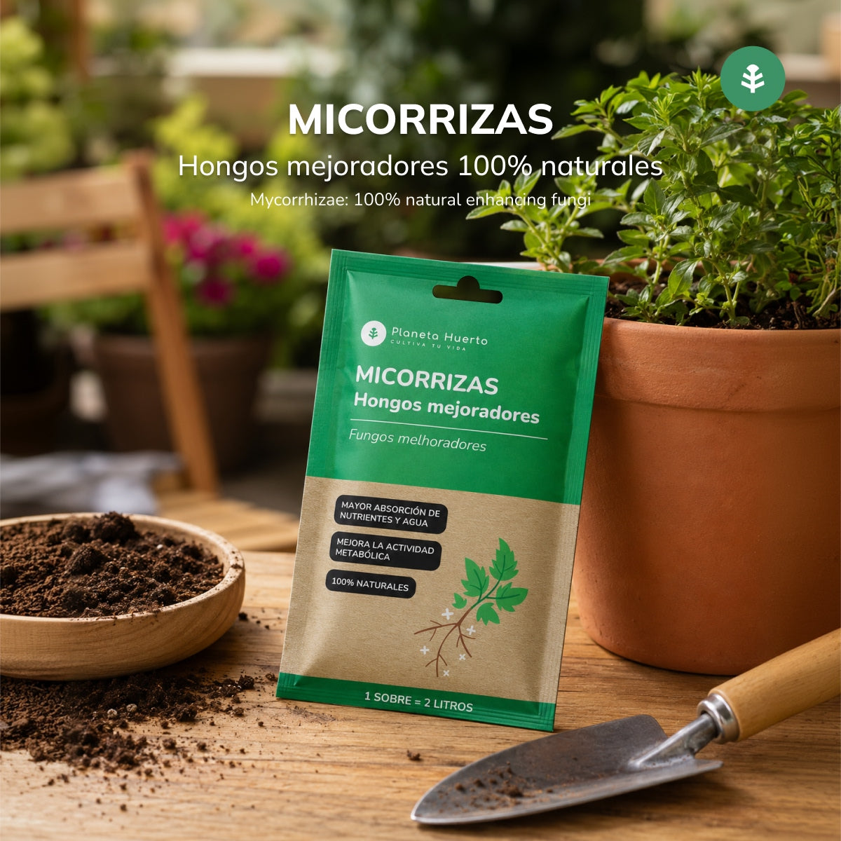Confezione Micorrize Planeta Huerto 5 pezzi per 10L