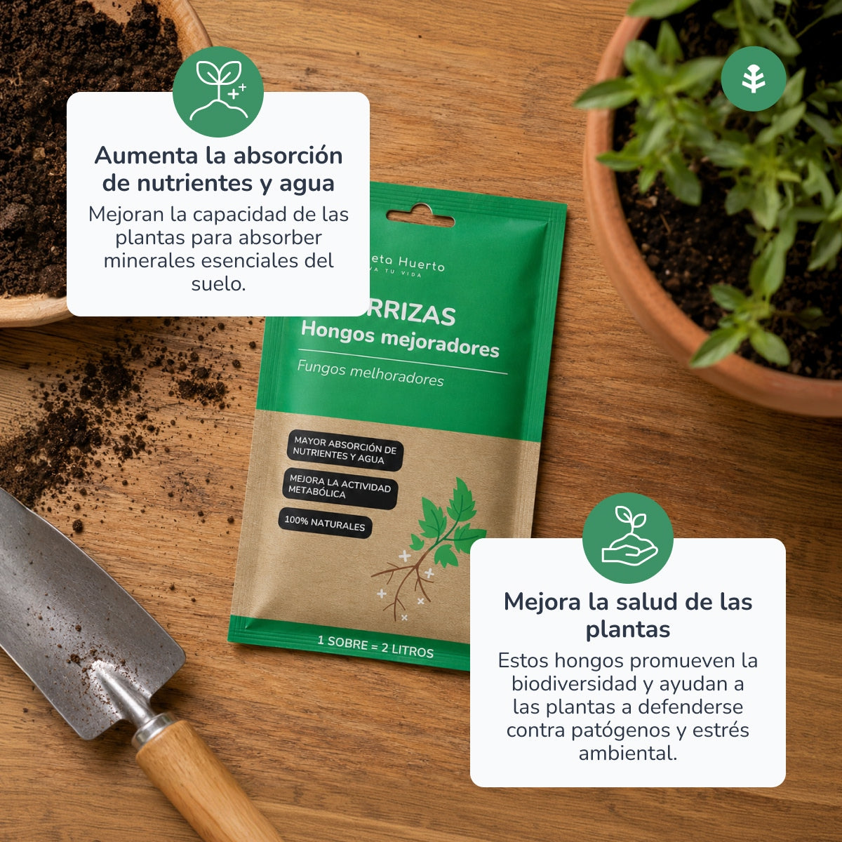 Confezione Micorrize Planeta Huerto 5 pezzi per 10L