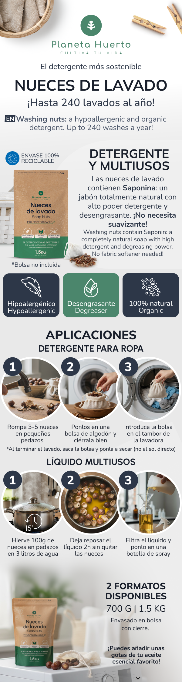 Planeta Huerto Noci lavate 1,5 kg