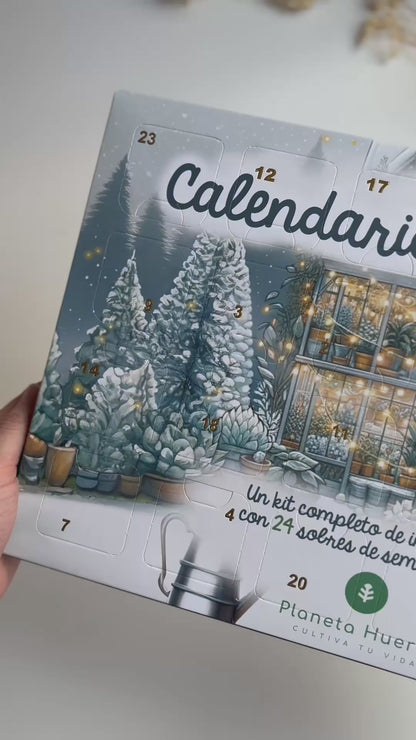 Calendario dell'Avvento natalizio con semi e mini serra Planeta Huerto