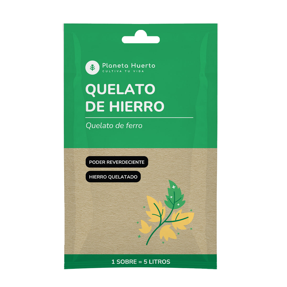 Confezione di chelato di ferro solubile Planeta Huerto 5 pezzi per 25 L