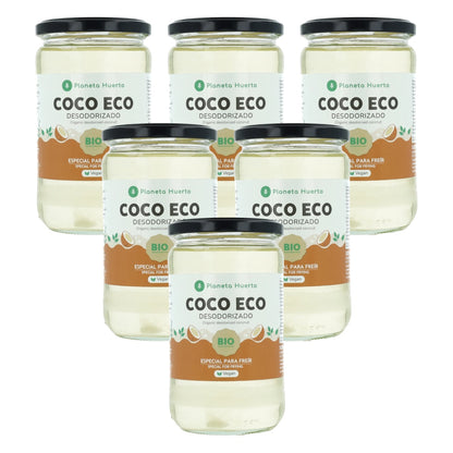 Confezione da 6 oli di cocco deodorizzati ECO Planeta Huerto 500 ml