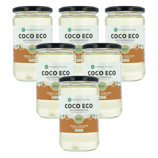 Confezione da 6 oli di cocco deodorizzati ECO Planeta Huerto 500 ml