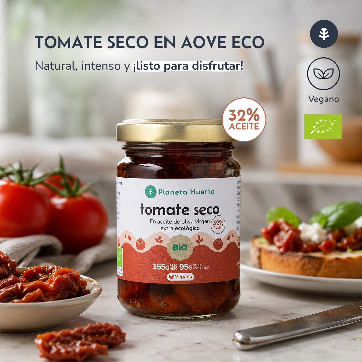 Pomodori secchi in olio extravergine di oliva ECO Planeta Huerto 155 g