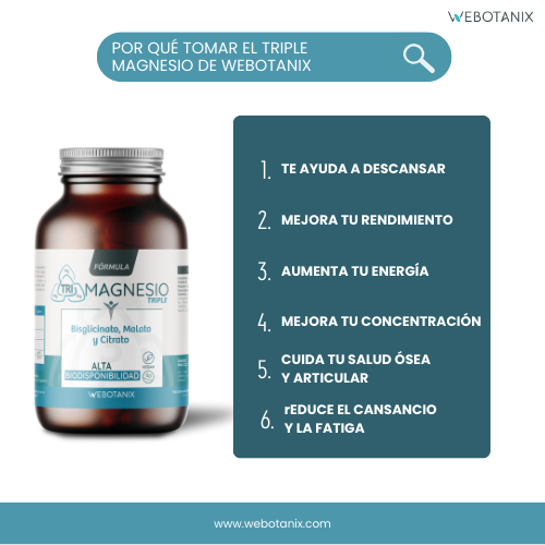Triplo magnesio (bisglicinato, malato e citrato) Formula vegana, WeBotanix, 120 capsule