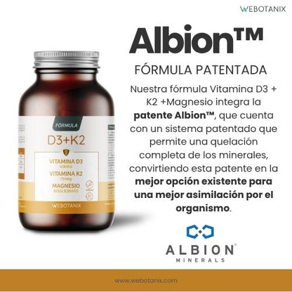 Vitamina D3 4000 UI + K2 + Magnesio Formula Vegan, WeBotanix